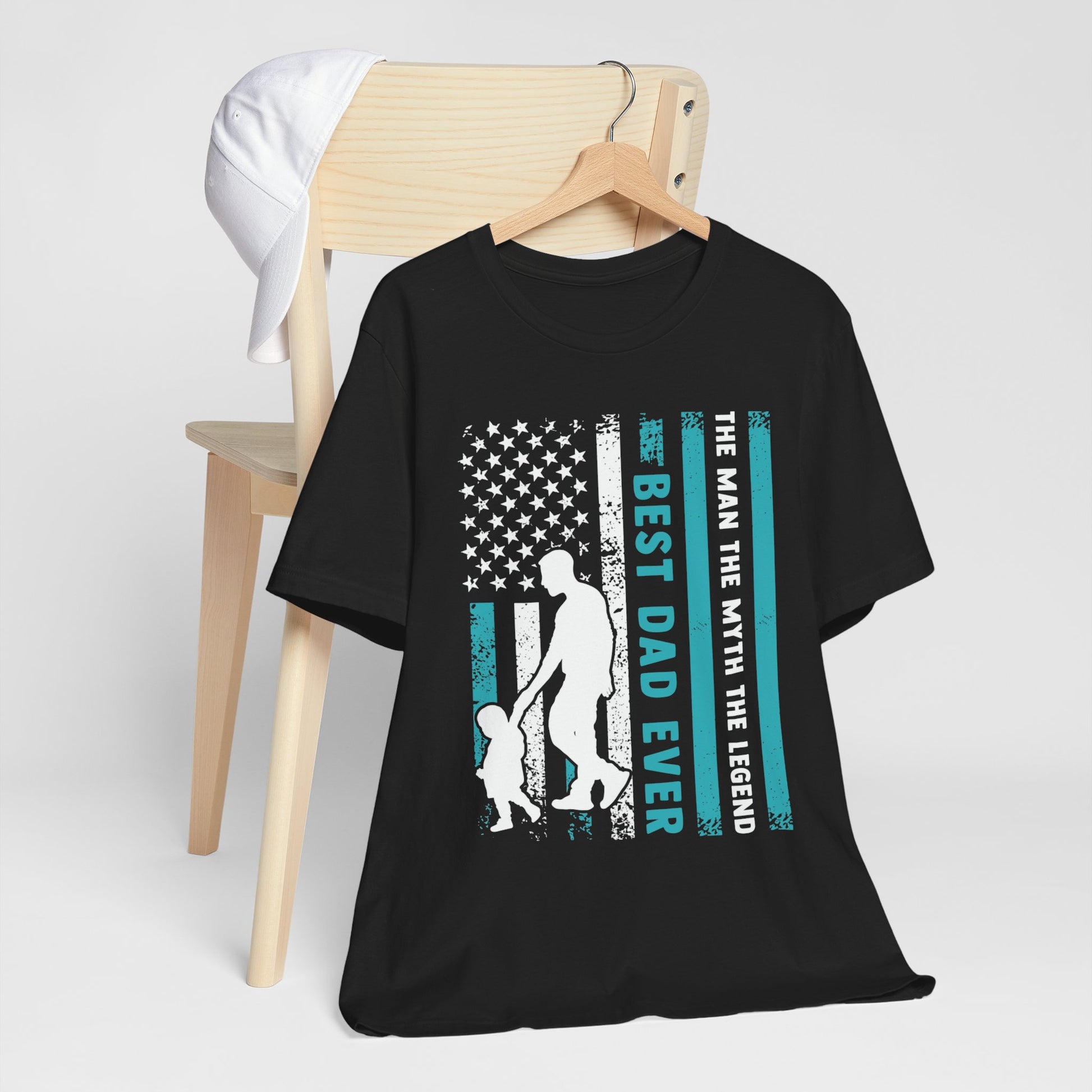 Best Dad Ever Graphic Tee, Father's Day Gift, Unisex Short Sleeve Shirt, Dad Life Apparel, Patriotic Dad T-Shirt, Everyday Wear